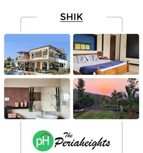 a collage of four pictures of a house at The Periaheights in Periya