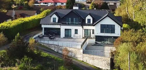 an aerial view of a house at Taransay House, Small Hotel in Portree