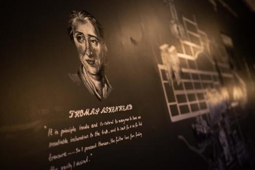 a poster for a movie on a wall at No11 Boutique Hotel & Brasserie in Edinburgh