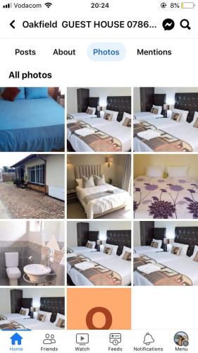 a collage of photos of a hotel room at Oakfield lounge in Benoni