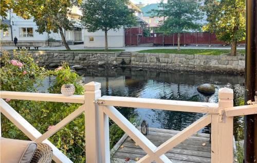 a view of a river from a wooden bridge at Nice Home In Norrtälje With Wifi in Norrtälje