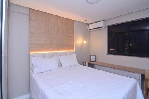 Ένα ή περισσότερα κρεβάτια σε δωμάτιο στο Apartamento de Luxo em São Luís e Próximo da Praia