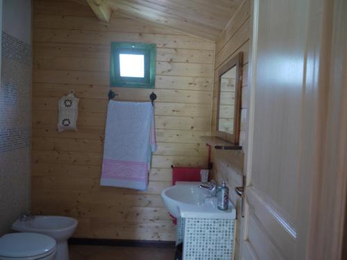 A bathroom at Su Trabi B&B