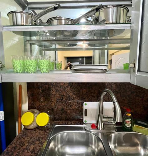 Dapur atau dapur kecil di Hotel María Bonita Higüey, Apartments