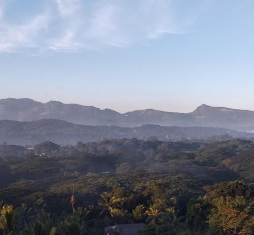 a view of a forest with mountains in the background at Lanka Villas Holiday Resort in Kandy