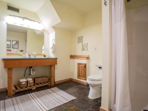 een badkamer met een wastafel en een toilet bij Snowline Grand Lodge in Glacier