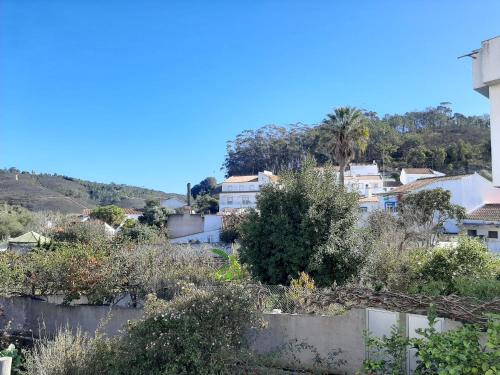 eine Stadt mit Häusern und Bäumen auf einem Hügel in der Unterkunft Casa dos Pais in Odeceixe