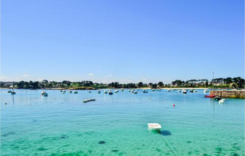 una gran masa de agua con barcos dentro en 3 Bedroom Awesome Home In Plouguerneau, en Plouguerneau