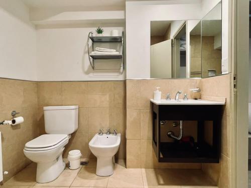 a bathroom with a toilet and a sink at MINI LOFT Departamentos Bariloche in San Carlos de Bariloche