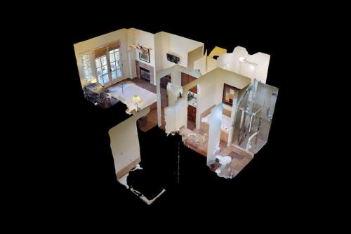 an overhead view of a house from above at LV021 Single Story Studio on a Quiet Greenbelt in La Quinta