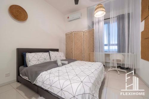 KLIA, KLIA2, Horizon Suites Sepang, Designed Studio, by Flexihome-MYにあるベッド