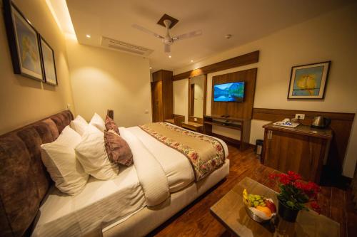 TV a/nebo společenská místnost v ubytování juSTa Grand View Resort & Spa, Manali