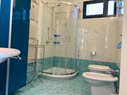 ピサにあるAmarin Pisa Roomのバスルーム(シャワー、トイレ、シンク付)