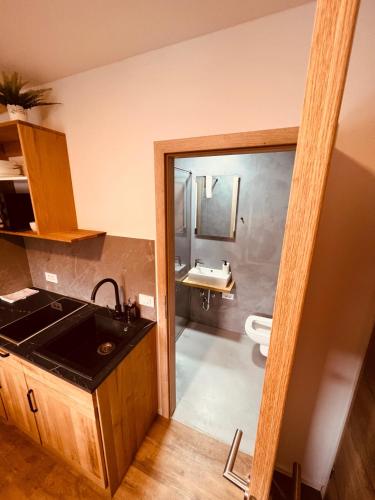 Cucina o angolo cottura di PJagodic Hotel Cerklje - 5min to Airport