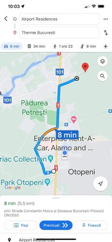 a screenshot of a map of a subway at Fly Airport Residences & Therme-SELF CHECK-IN in Otopeni