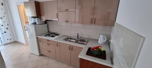 Kuchyň nebo kuchyňský kout v ubytování Apartments Ćosic