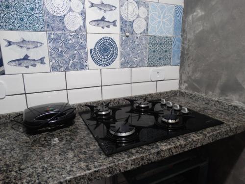 Η κουζίνα ή μικρή κουζίνα στο Guest House Ilha do Mel