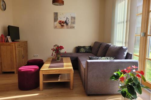 sala de estar con sofá y mesa en Daniela 1 by SMR Luxury Apartments, en Rauris