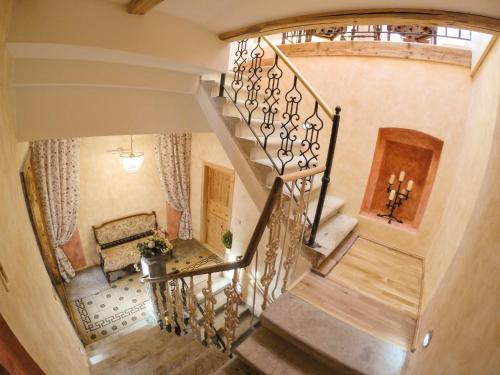 an overhead view of a staircase in a house at Rezidence Mandragora in Pardubice