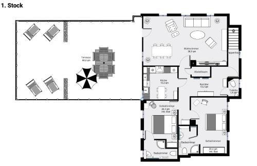 a floor plan of a house at Ferienwohnung Schultheiß in Remptendorf