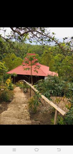 a red roofed building with a red roof at Home stay wolokoro ecotourism in Bajawa