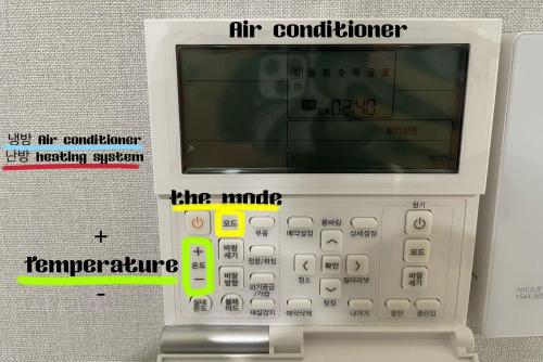 a microwave oven with the words fire controller on it at Jeju Central Park Residence in Jeju