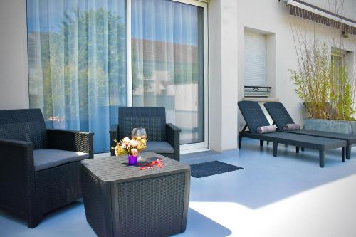 Χώρος καθιστικού στο Suite avec piscine privée