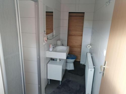 Koupelna v ubytování Bungalow