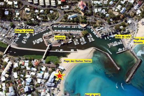a map of the approximate location of pay end beachatown at Studio bord de mer in Filaos