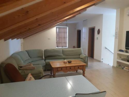 - un salon avec un canapé et une table basse dans l'établissement Adorable 3 bedroom Brenner "Hill" suite, à Giv‘at Brenner