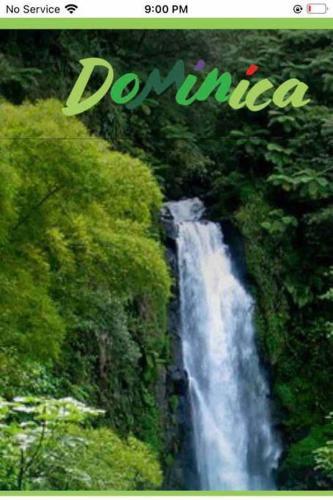a magazine with a picture of a waterfall at Palmvillo in Thibaud