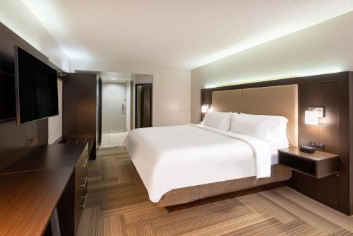 a hotel room with a large bed and a television at Holiday Inn Express Philadelphia NE-Bensalem by IHG in Bensalem
