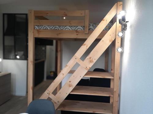 Una escalera para una litera en una habitación en Studio Villard-de-Lans, 1 pièce, 4 personnes - FR-1-515-110, en Villard-de-Lans