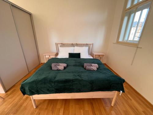 Postel nebo postele na pokoji v ubytování Ateliér u muzea