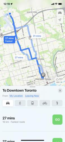 a screenshot of a map of the new to downtown toronto at Modern Lux Family Rooms - KingBed - Near Sheppard W Station Toronto in Toronto