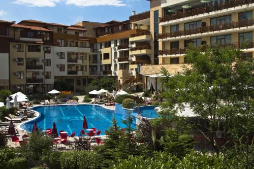 a view of a swimming pool in a resort at Garden of Eden Complex in Sveti Vlas