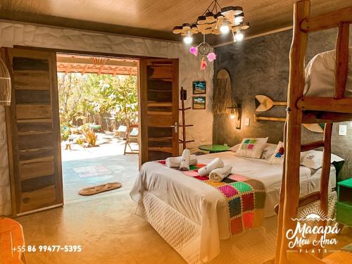 Ένα ή περισσότερα κρεβάτια σε δωμάτιο στο Flats Macapá Meu Amor 5