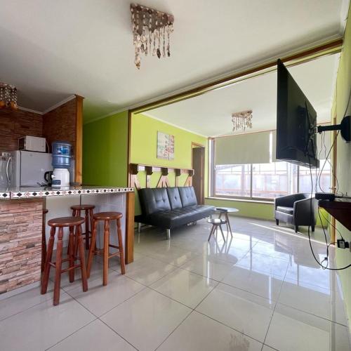 Køkken eller tekøkken på apartamento vista al mar