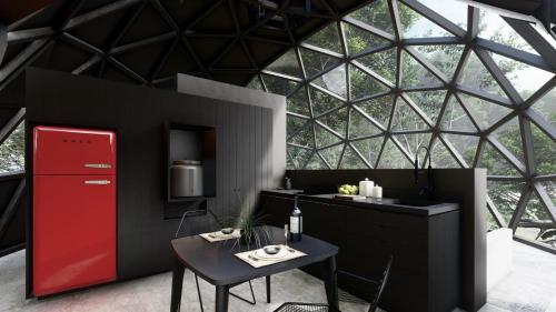 Kuchyň nebo kuchyňský kout v ubytování Glass House