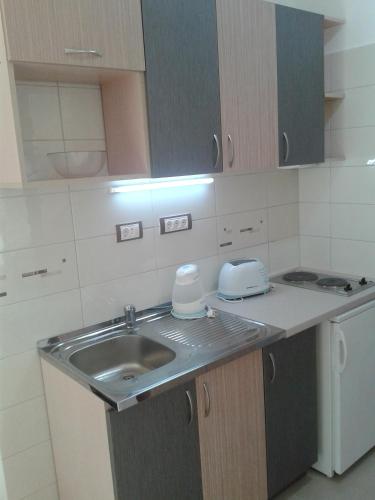 a kitchen with a sink and a counter top at Apartments Villa Danilovic in Herceg-Novi