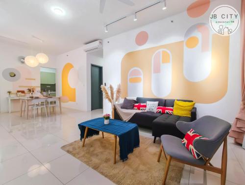 Zona de estar de Paradigm Residence by RR JBcity