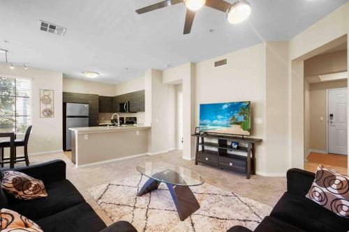 a living room with a couch and a table at COZY 2BR/2BA ! 5MINtoDisney ! AngelStadium!HondaCenter in Anaheim