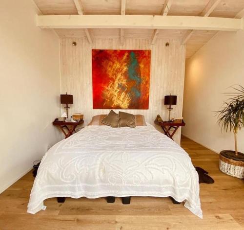 Ένα ή περισσότερα κρεβάτια σε δωμάτιο στο Hau Lodge Malalcahuello Corralco wifi starlink