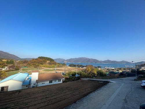 a view from the roof of a building at Artist and Flower Pension in Namhae