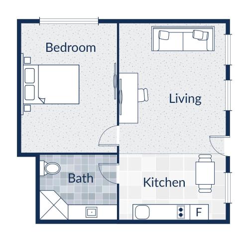 a floor plan of a bedroom and a bathroom at River Motel in Queanbeyan