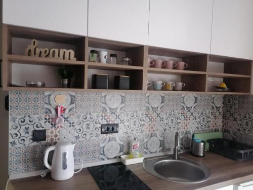 A kitchen or kitchenette at Studio Sweet Diamond