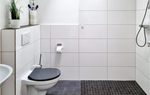 a white bathroom with a toilet and a sink at 1 Bedroom Gorgeous Apartment In Passow Ot Charlottenho in Zahren