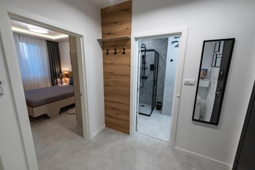 Koupelna v ubytování FAMILY RESORT SUBOTICA Apartments