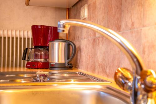 Dapur atau dapur kecil di Gästehaus Waldruh