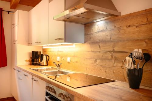 Dapur atau dapur kecil di Gästehaus Waldruh